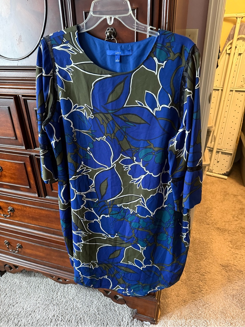 Apt. 9 Blue and Olive Floral Midi Dress